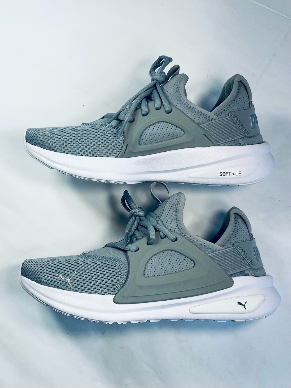 PUMA Soft Ride Enzo Evo #387052-08 Grey Mesh Slip On Men's :7 Running Shoes NEW